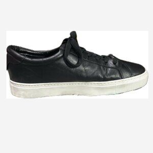 J SLIDES Sneakers Womens 8 M Black Leather Scales Lacee Cut Platform Athletic